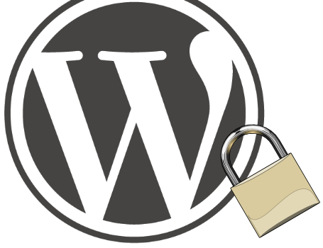 Wordpress logo with padlock